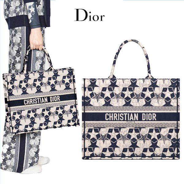 ディオール ブックトート コピー エトワール ネイビー&ホワイト